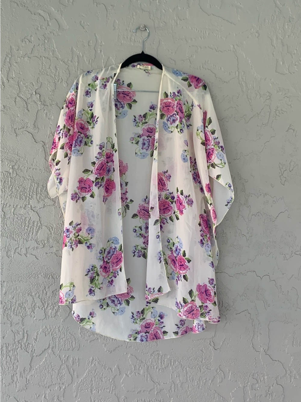 Emory Park Floral Sheer Kimono Cardigan in Pink & Lavender